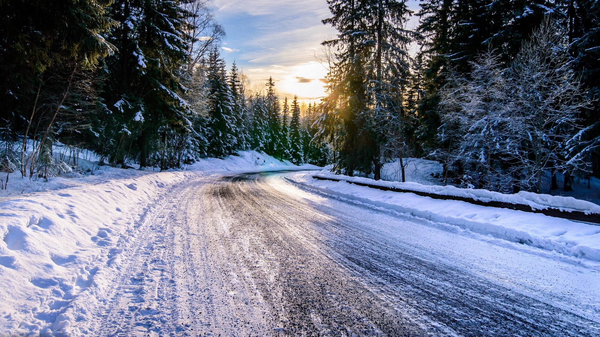 road winter landscape