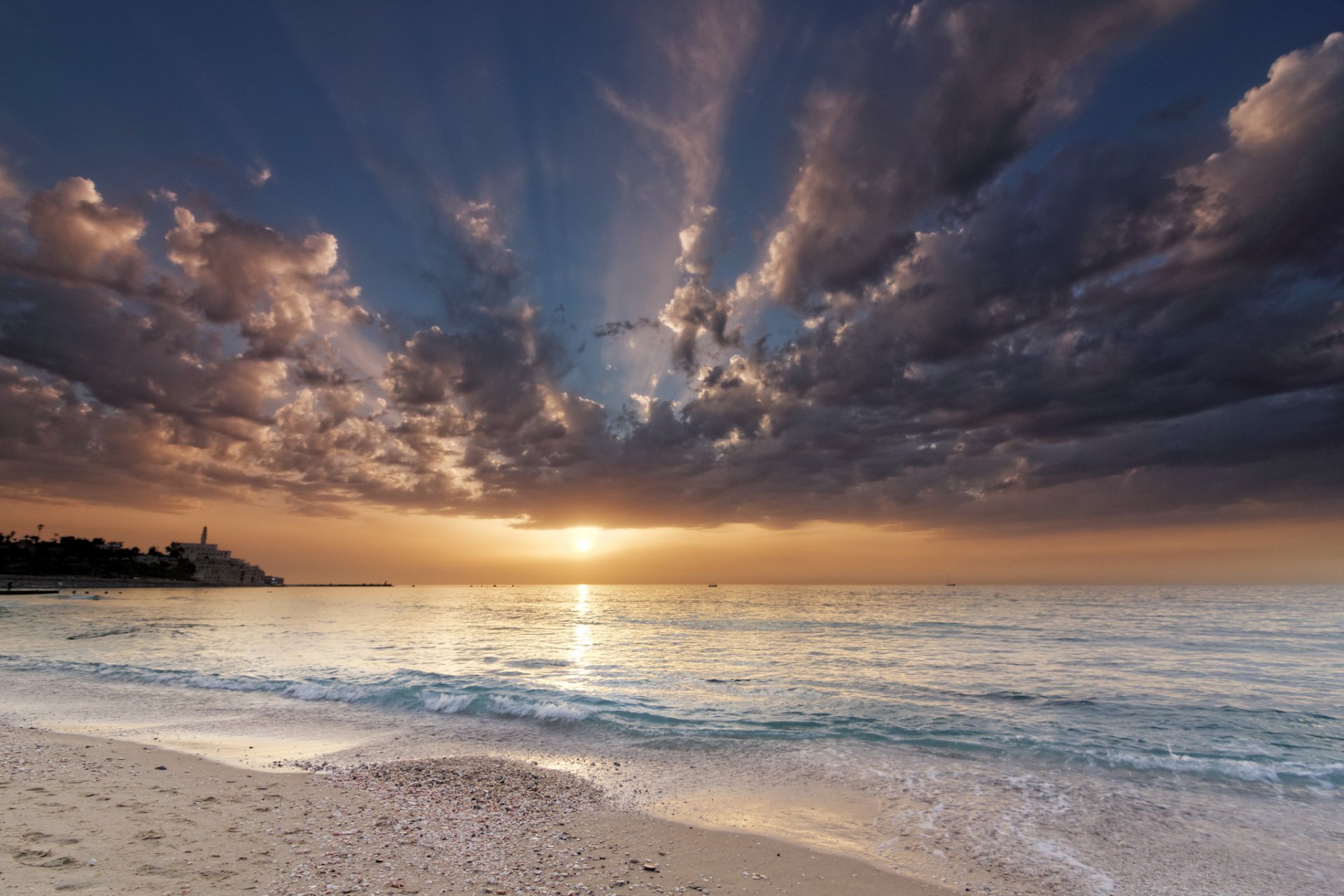 plage mer soleil nuages