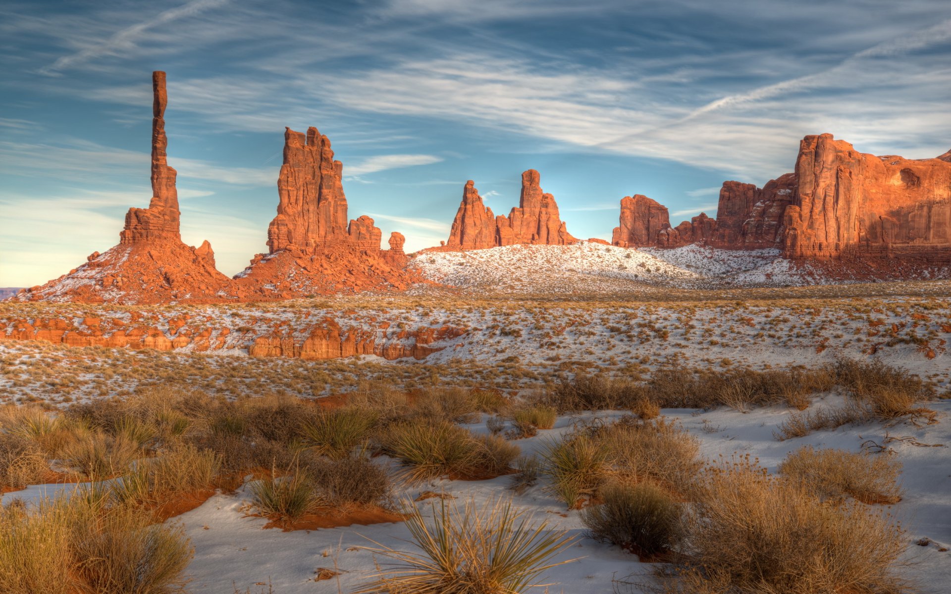 monument valley arizona utah snow navajo tribal park