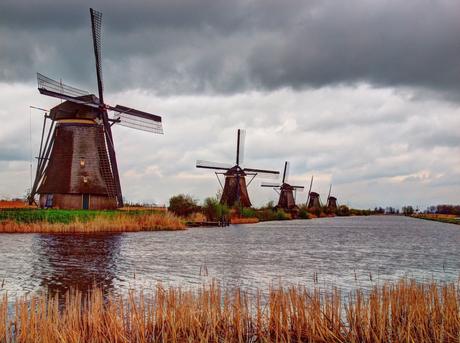 river windmills windmills clouds cloud