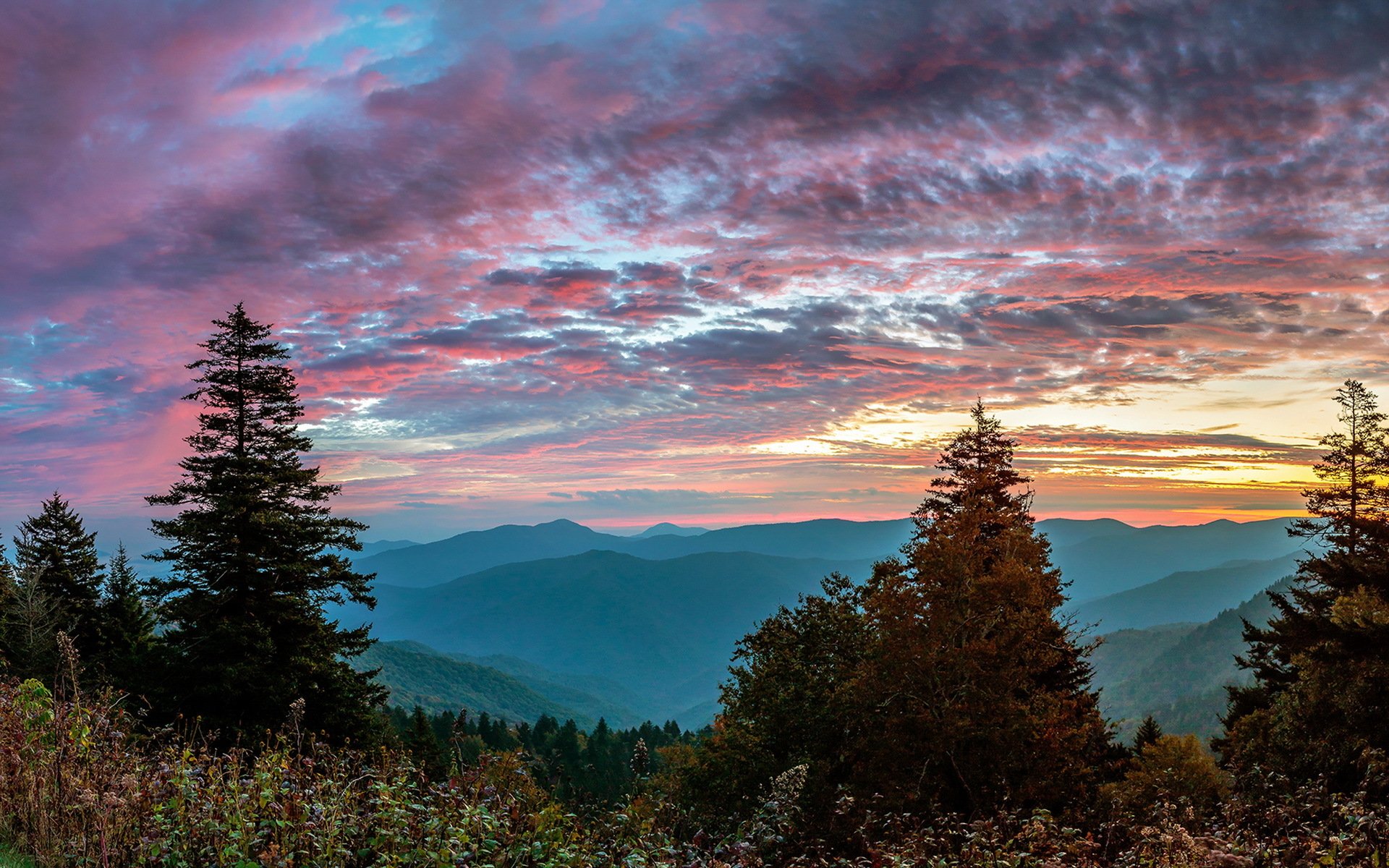 unset mountain landscape