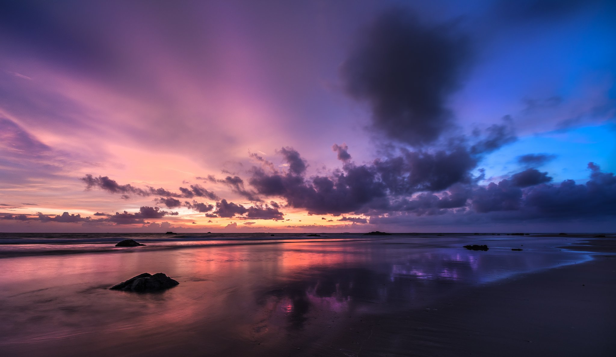 burma myanmar bay of bengal coast evening sunset sky clouds cloud