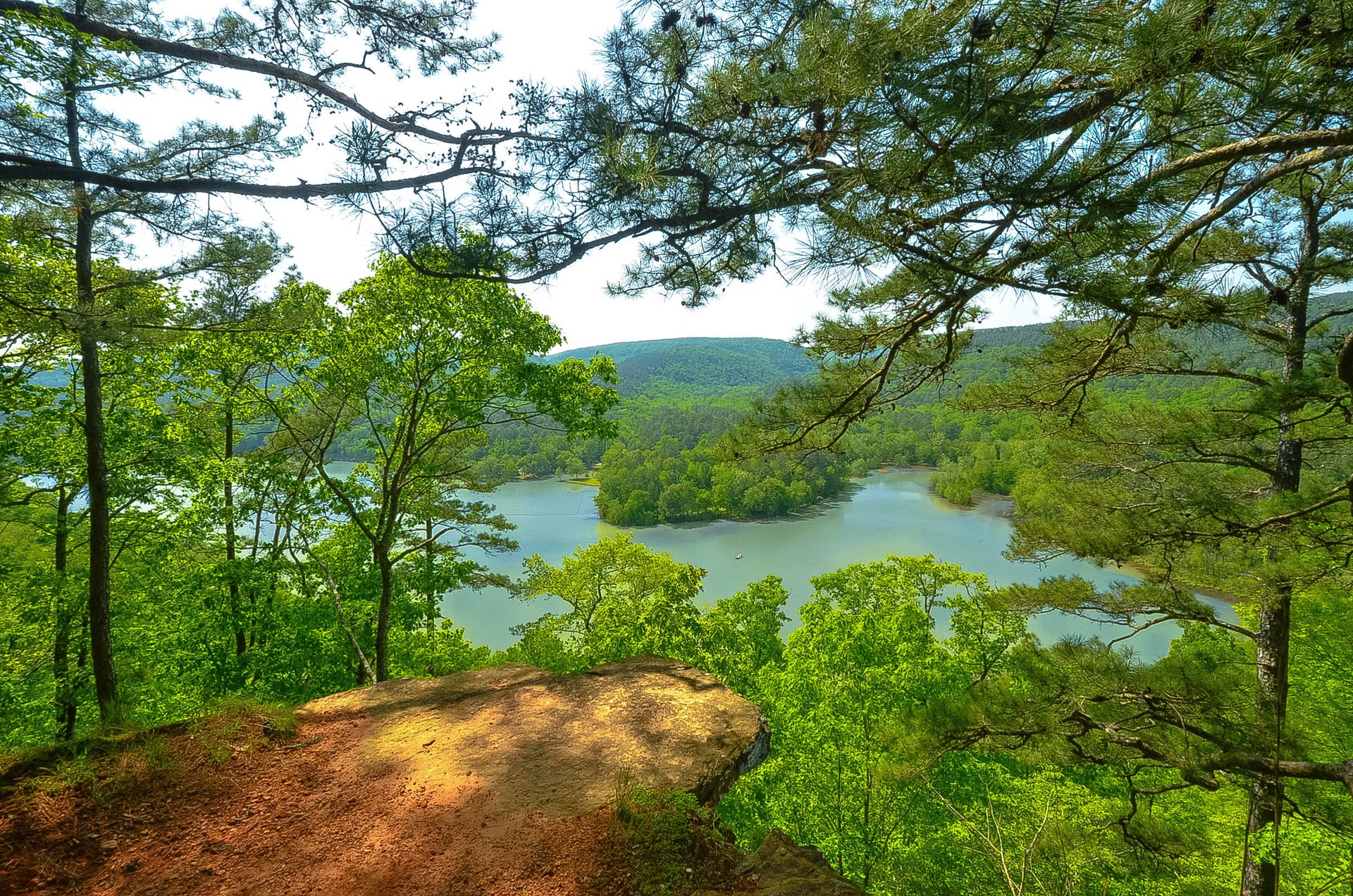 arkansas estados unidos cielo montañas lago bosque árboles verano