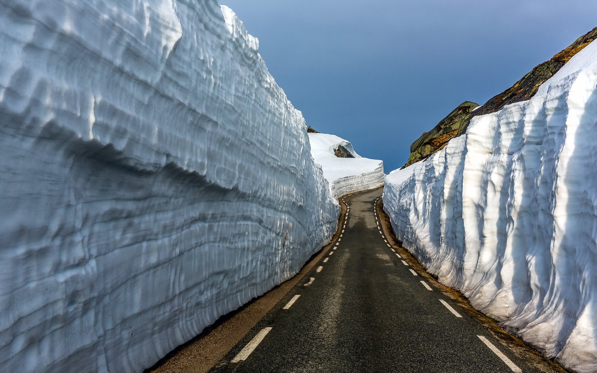 straße berge schnee landschaft