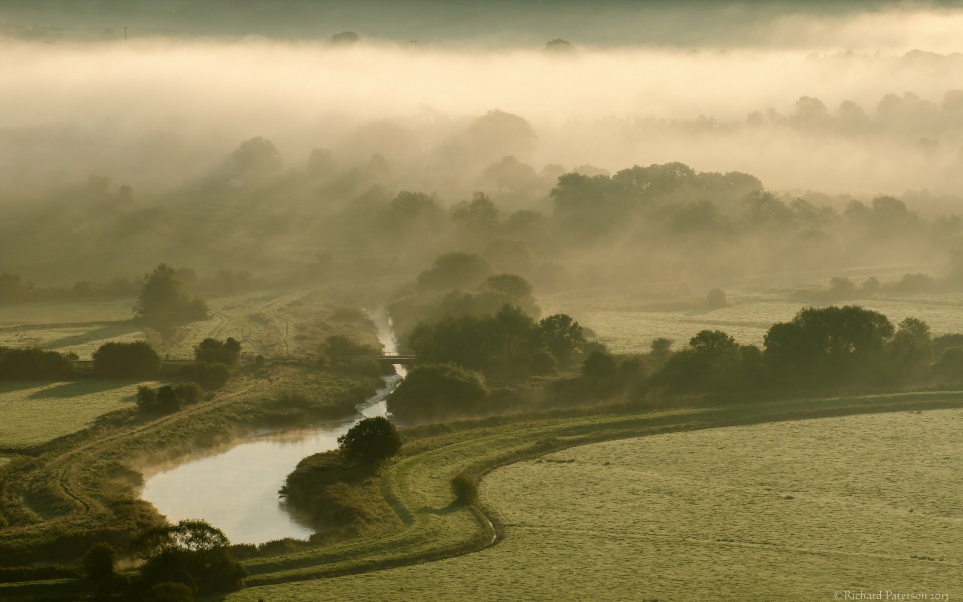 valley morning fog landscape