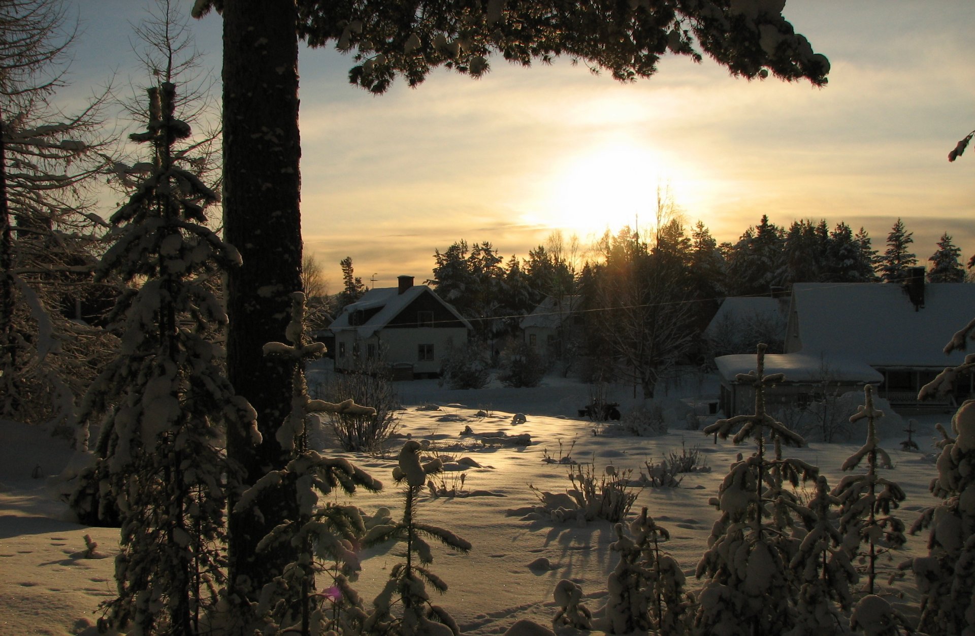 hiver neige village forêt hiver