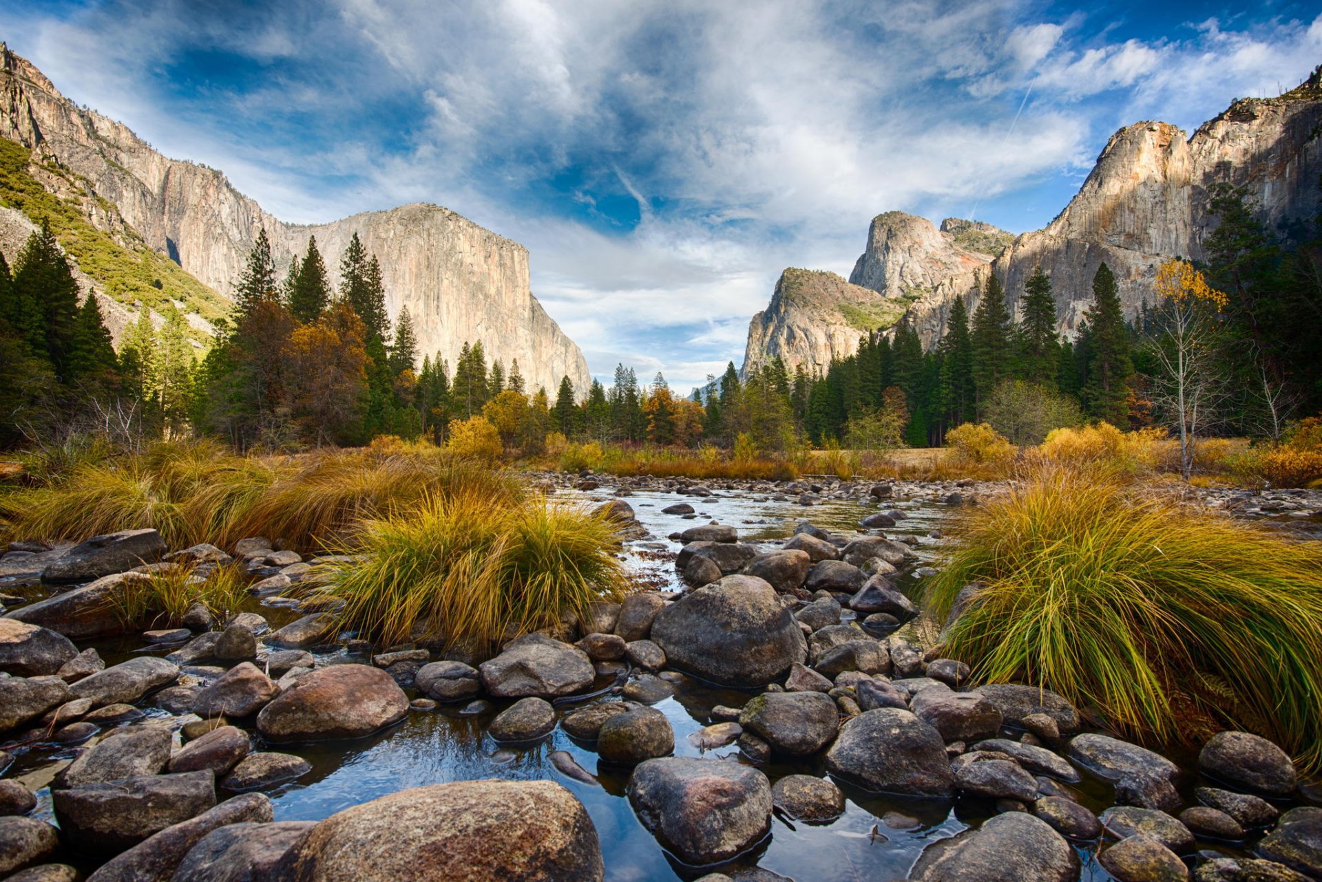 yosemite park narodowy wodospad dolina tunel krajobraz góry park las rzeka