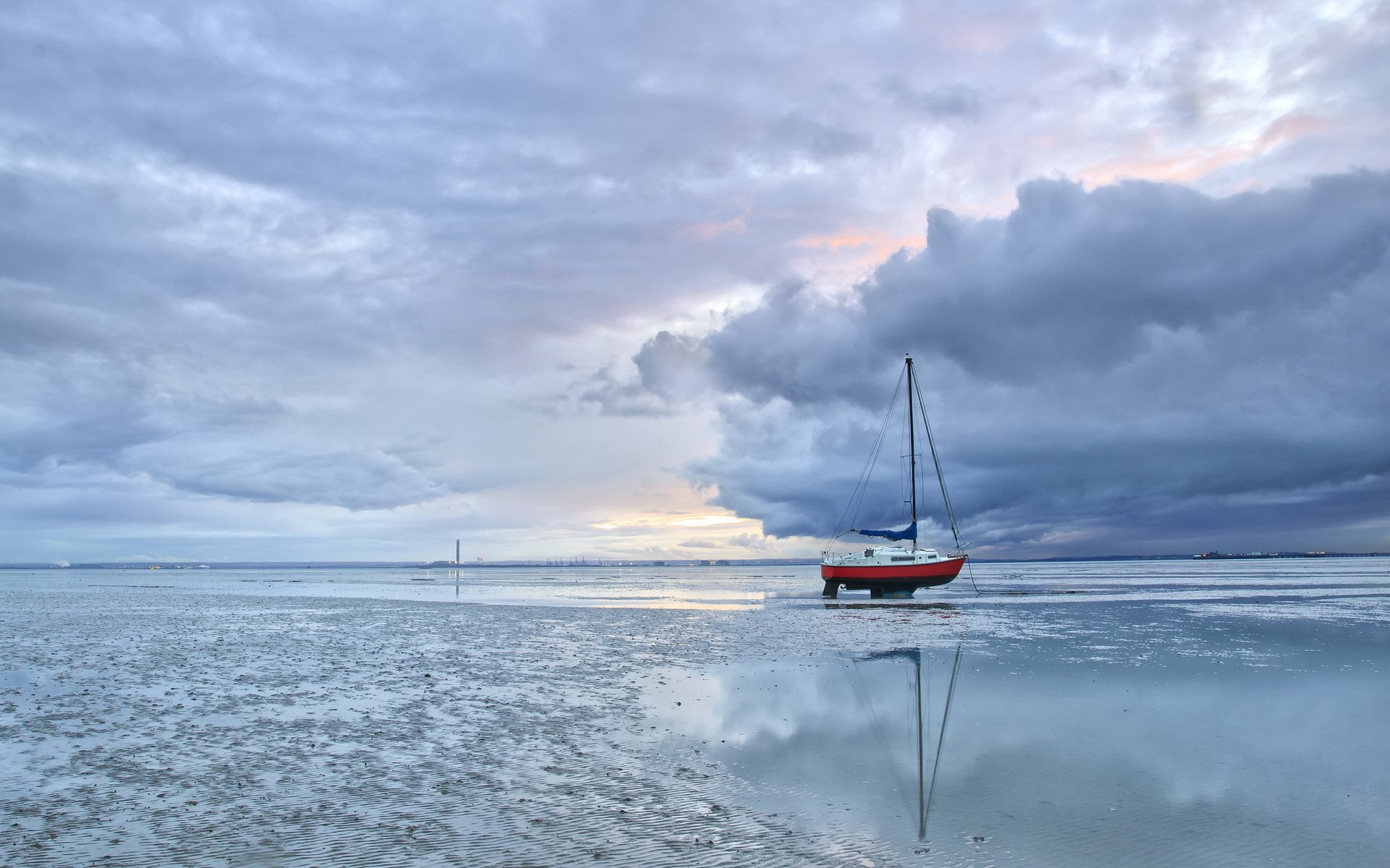 inglaterra southend-on-sea thorpe bay varado barco paisaje