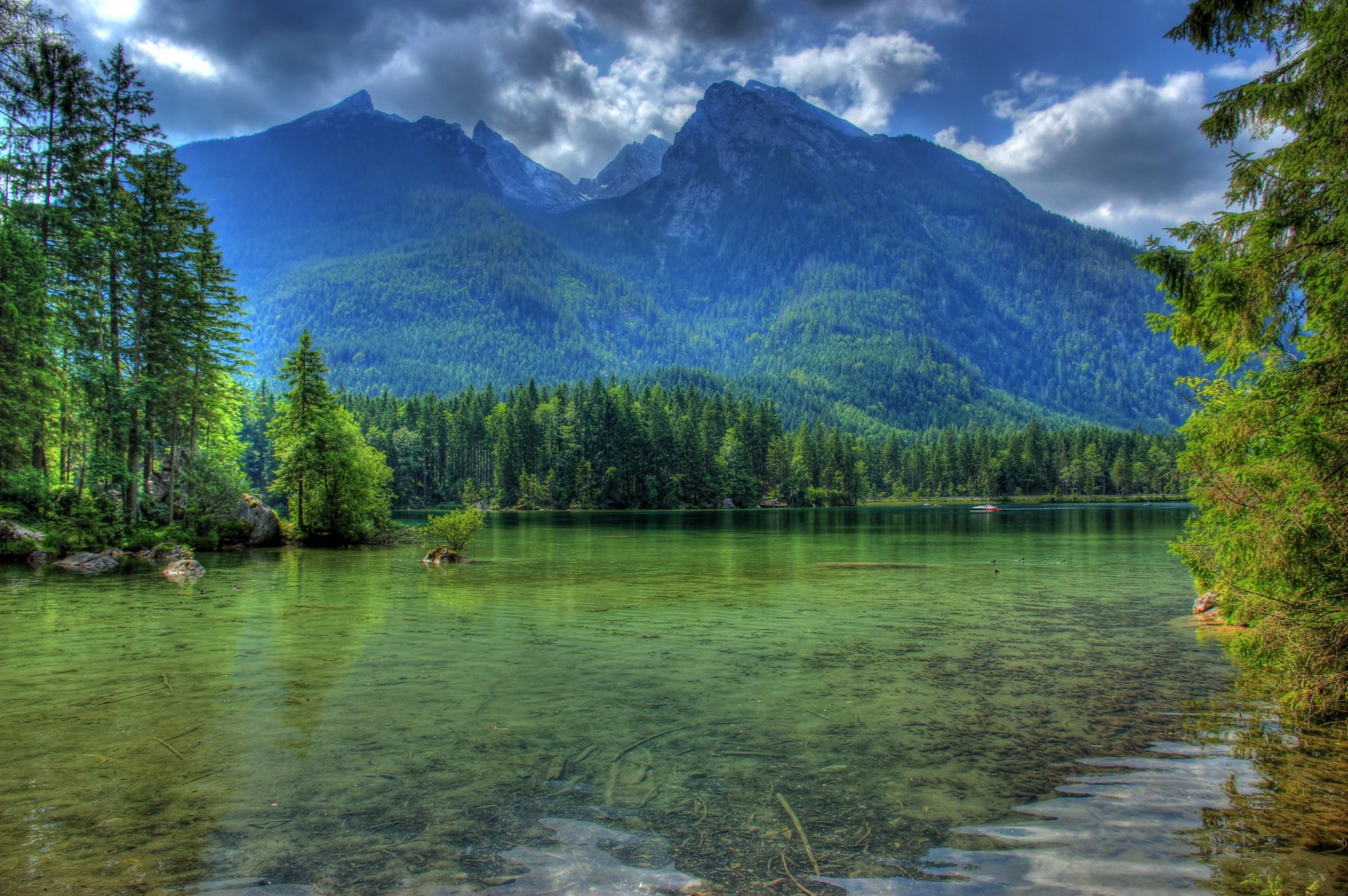 fiume germania montagne paesaggio baviera hdr natura