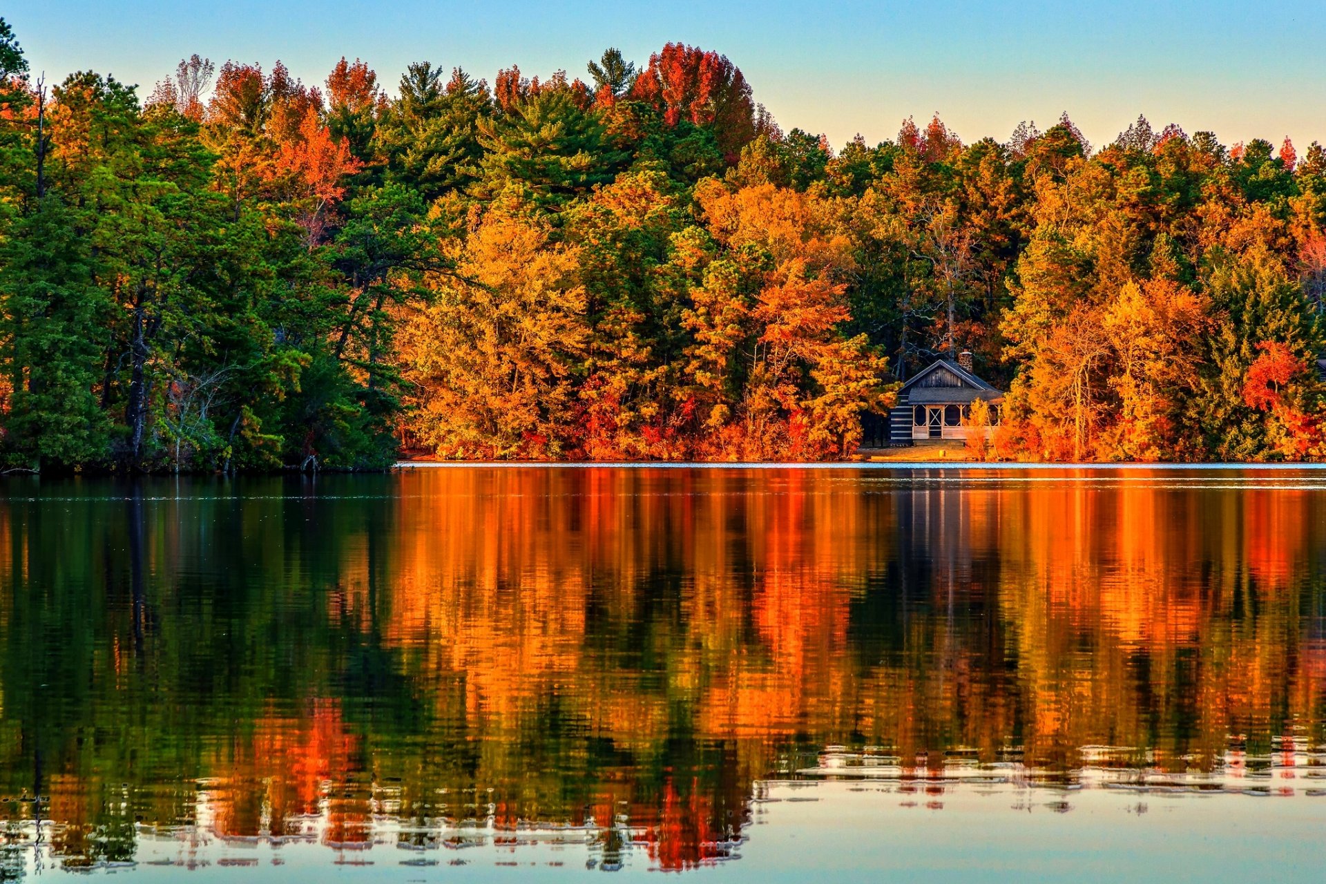 nature landscape forest trees autumn villa houses architecture vila house view