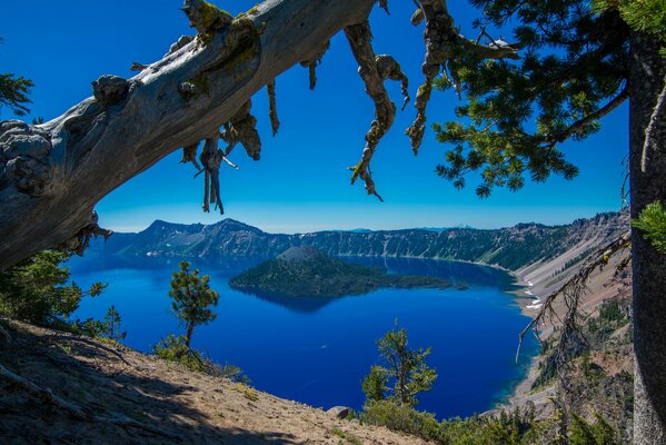 Mirror-clear Crater Lake