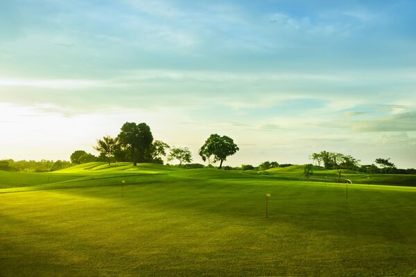 Un campo de golf limpio y sereno