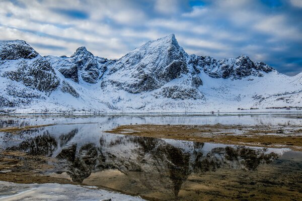 Landscape mountains snow