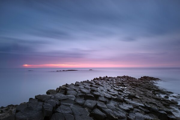 United Kingdom pink sunset sea