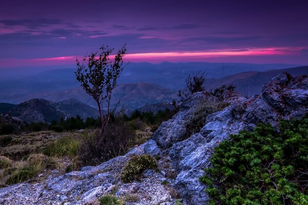 Heavenly sunset in the Spanish Sierra Nevada