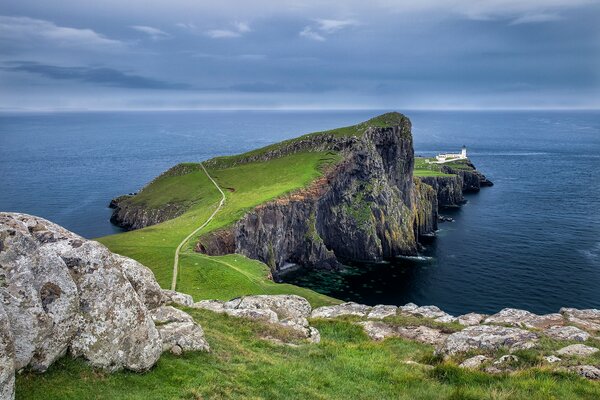 Cape on the sea Bay in Scotland