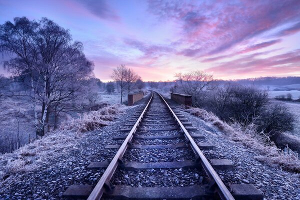 Naturlandschaft und Eisenbahn