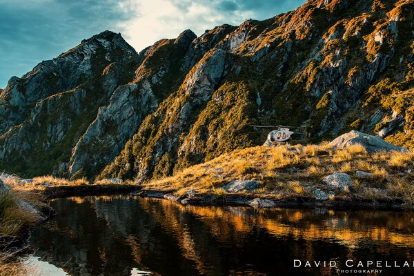 A lost helicopter in the mountains of New Zealand