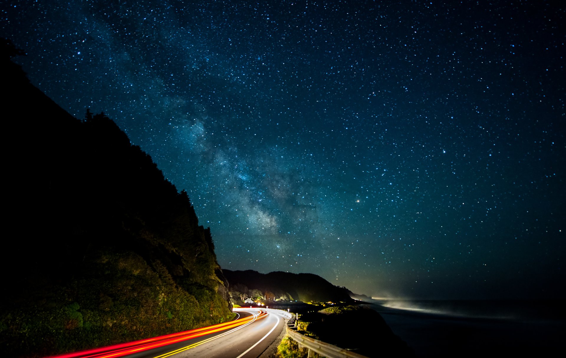 route lumières voie lactée lumières