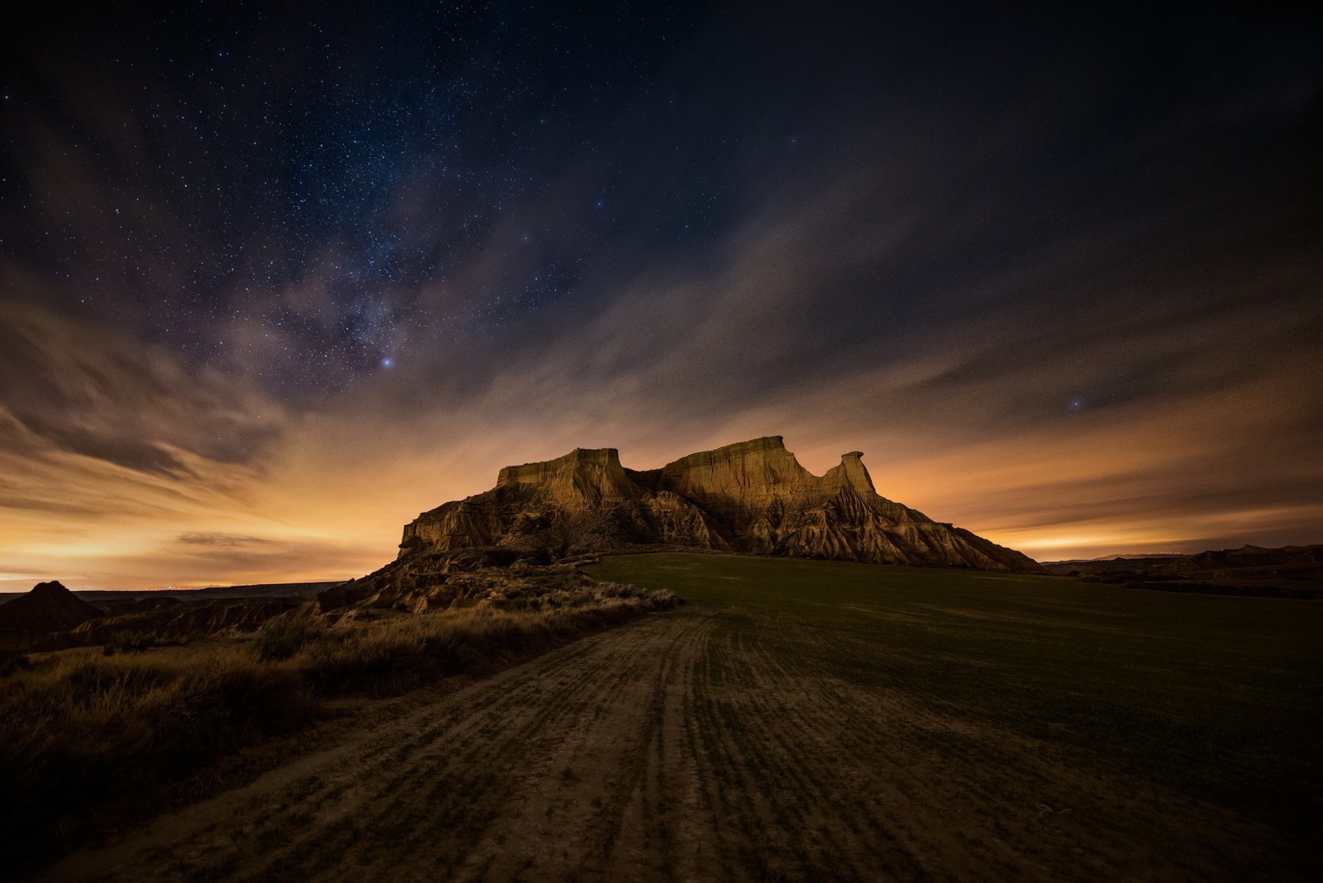 the field mountain sky