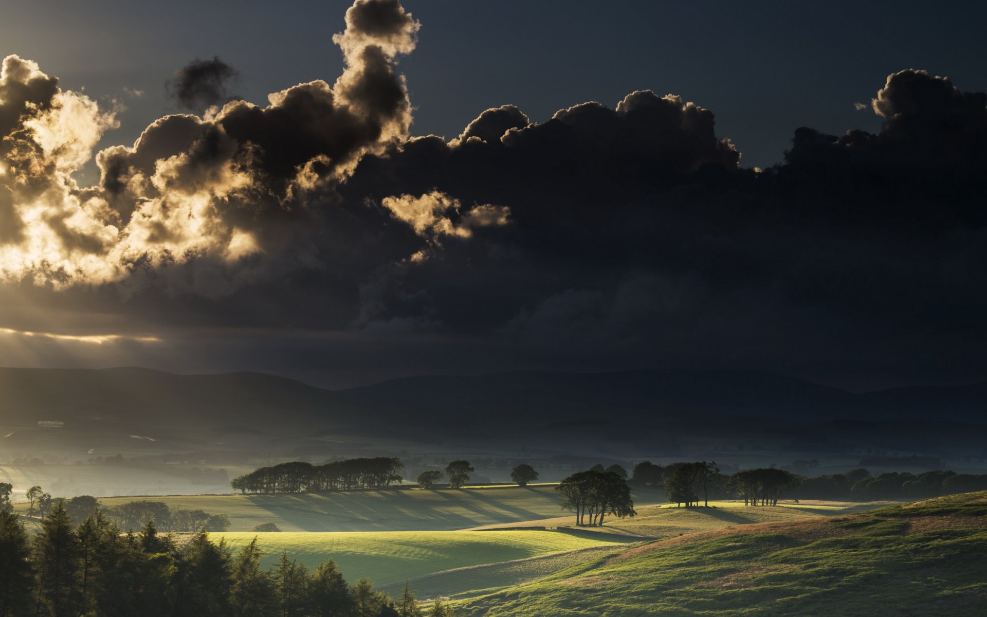 puesta de sol valle campo cielo nubes naturaleza paisaje