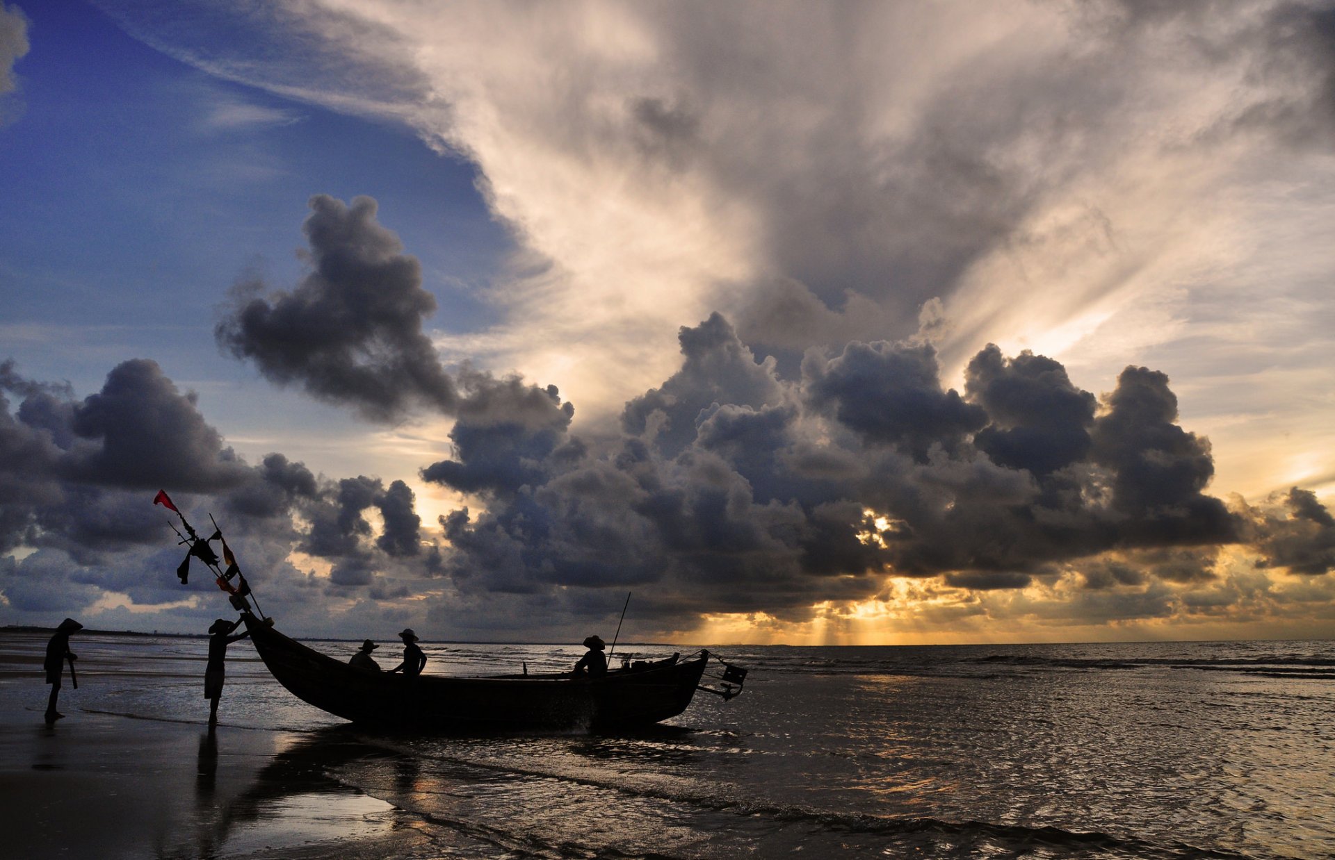 himmel wolken boot menschen