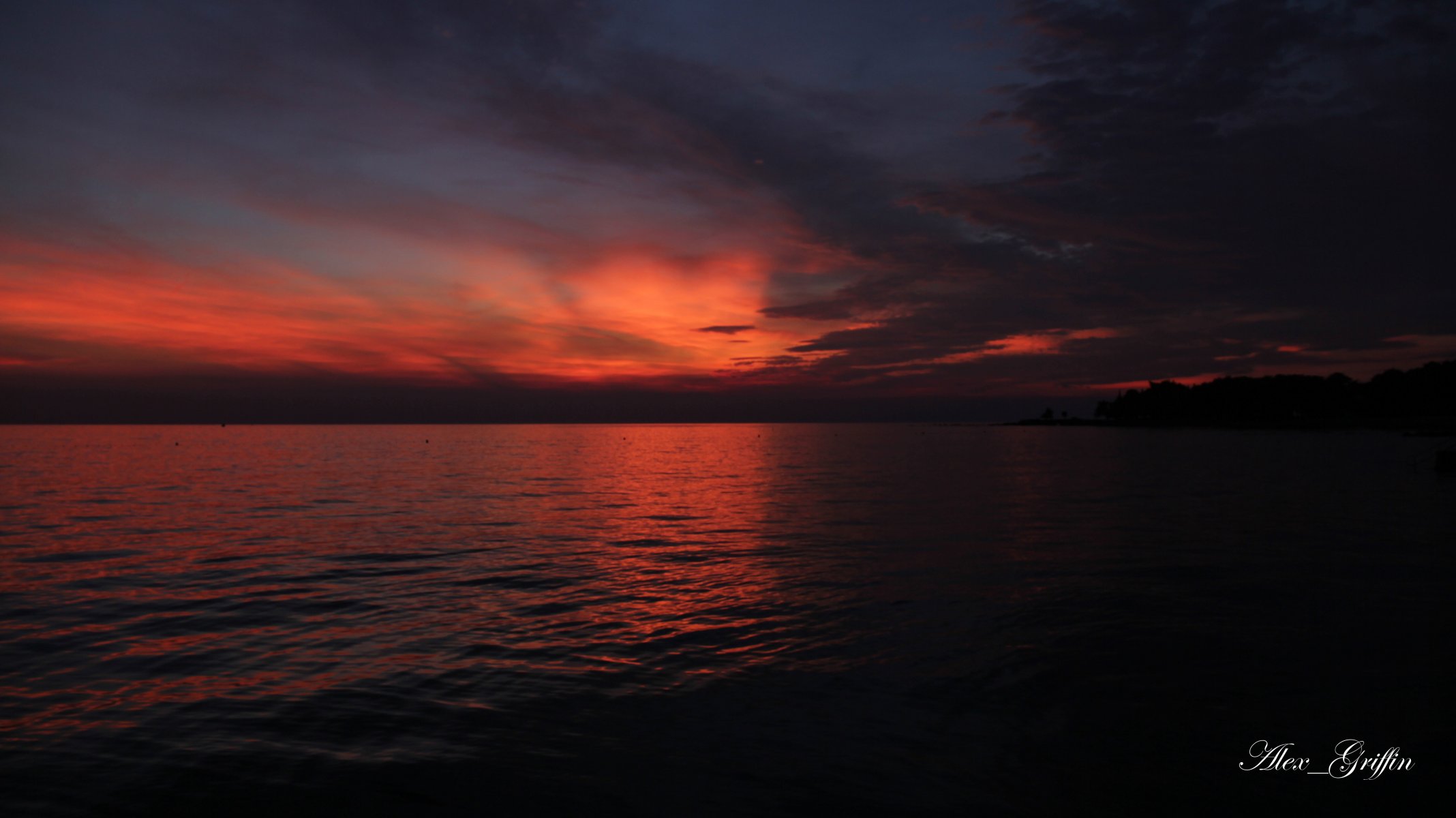 landschaft sonnenuntergang meer wolken