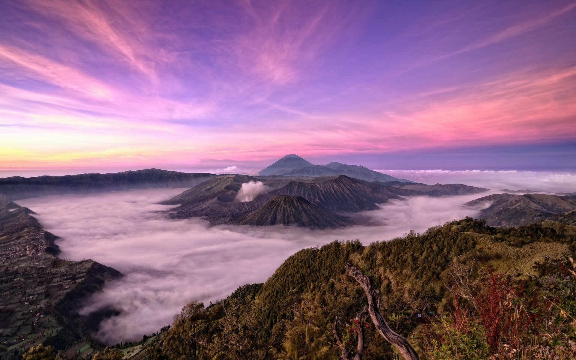 indonezja taman nasional brom tengger semeru natura góry niebo krajobraz