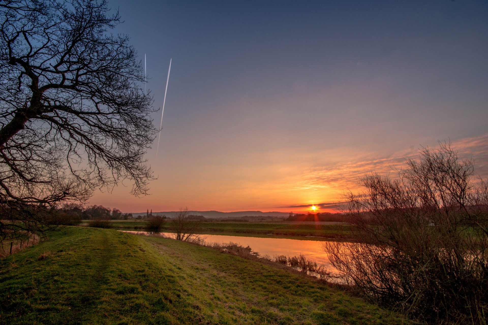 inghilterra chichester fiume arun mattina alba