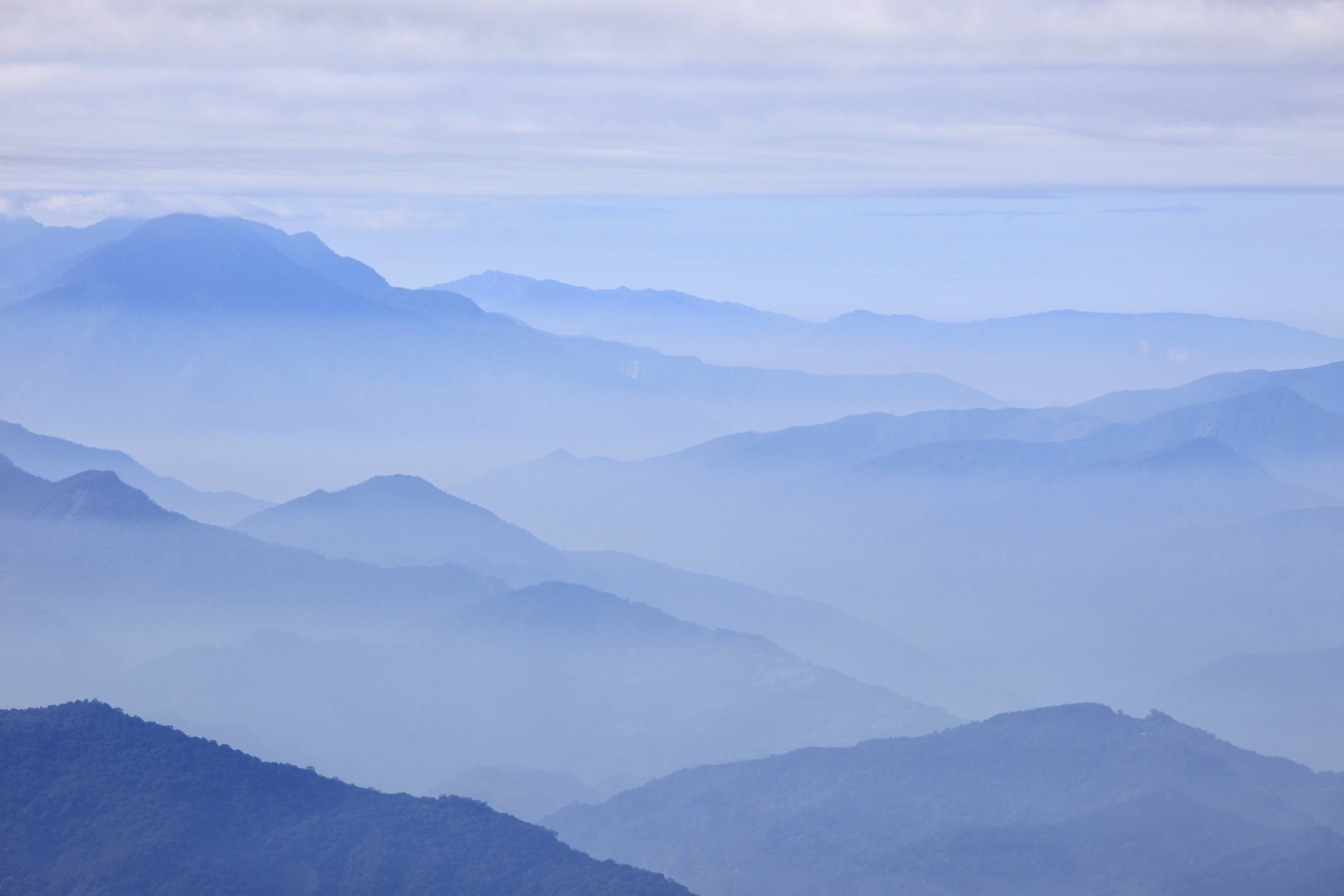 views hills fog cloud