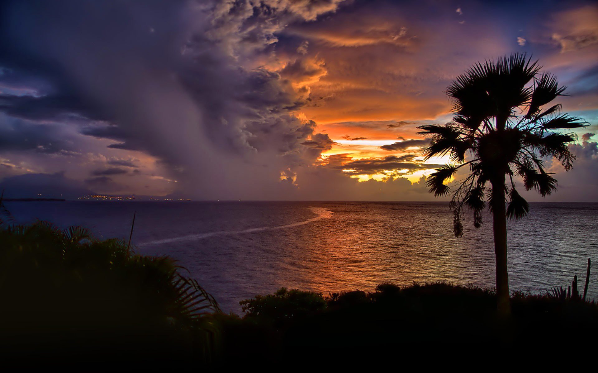 cabarete dominican republic sky clouds sunset sea palma silhouette