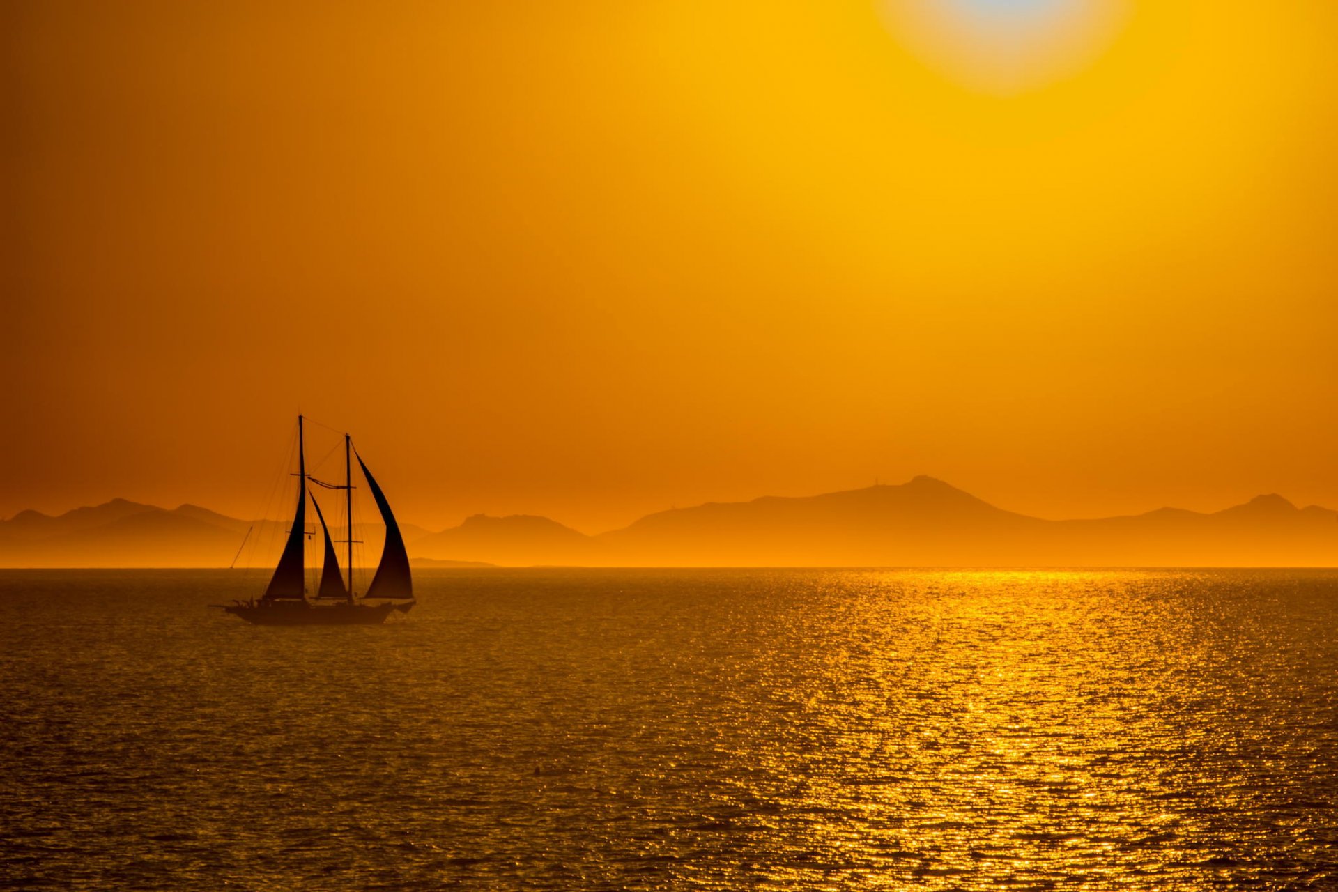 yacht mer coucher de soleil silo paysage