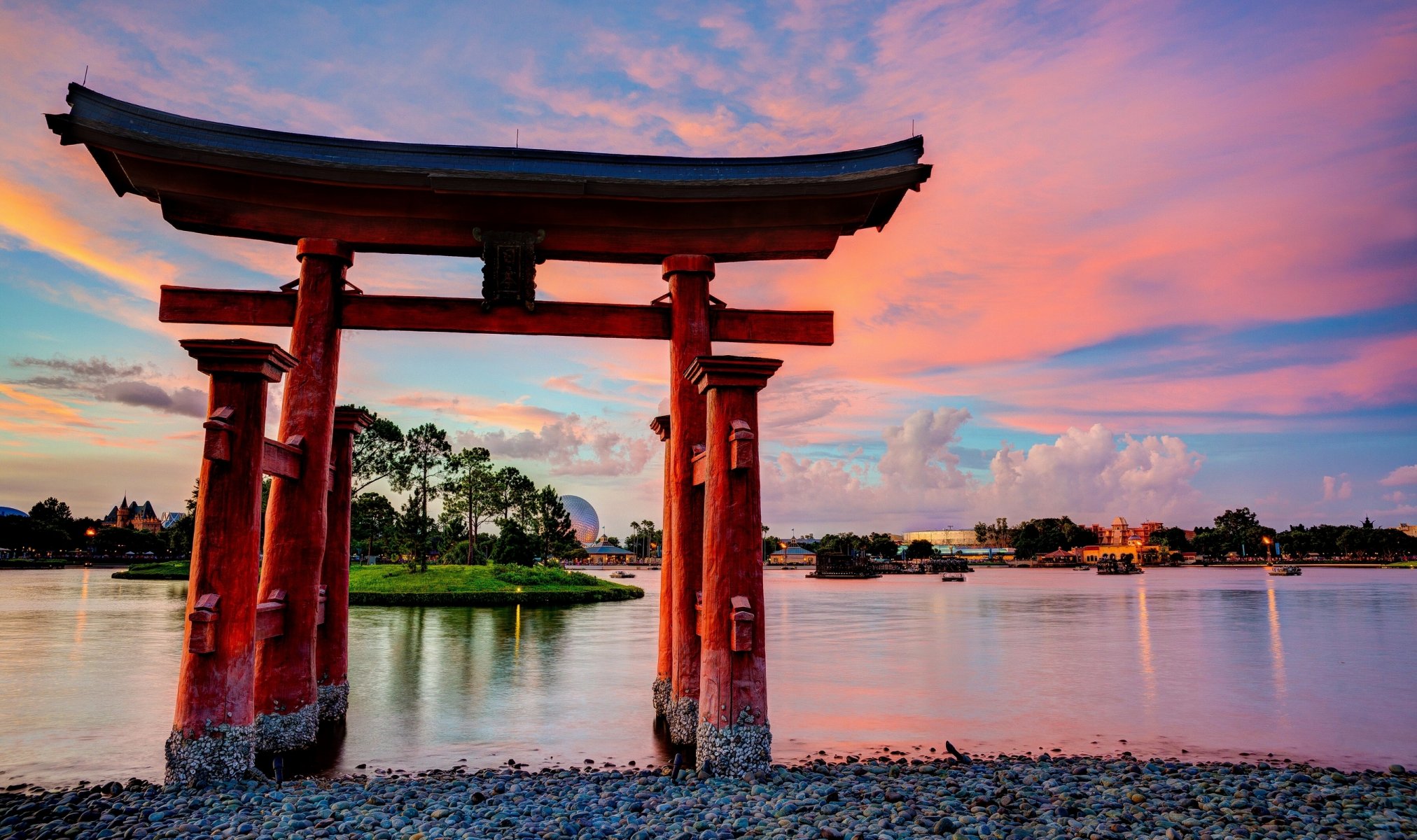 walt disney world lac de la baie floride torii gate disneyland lac porte torii