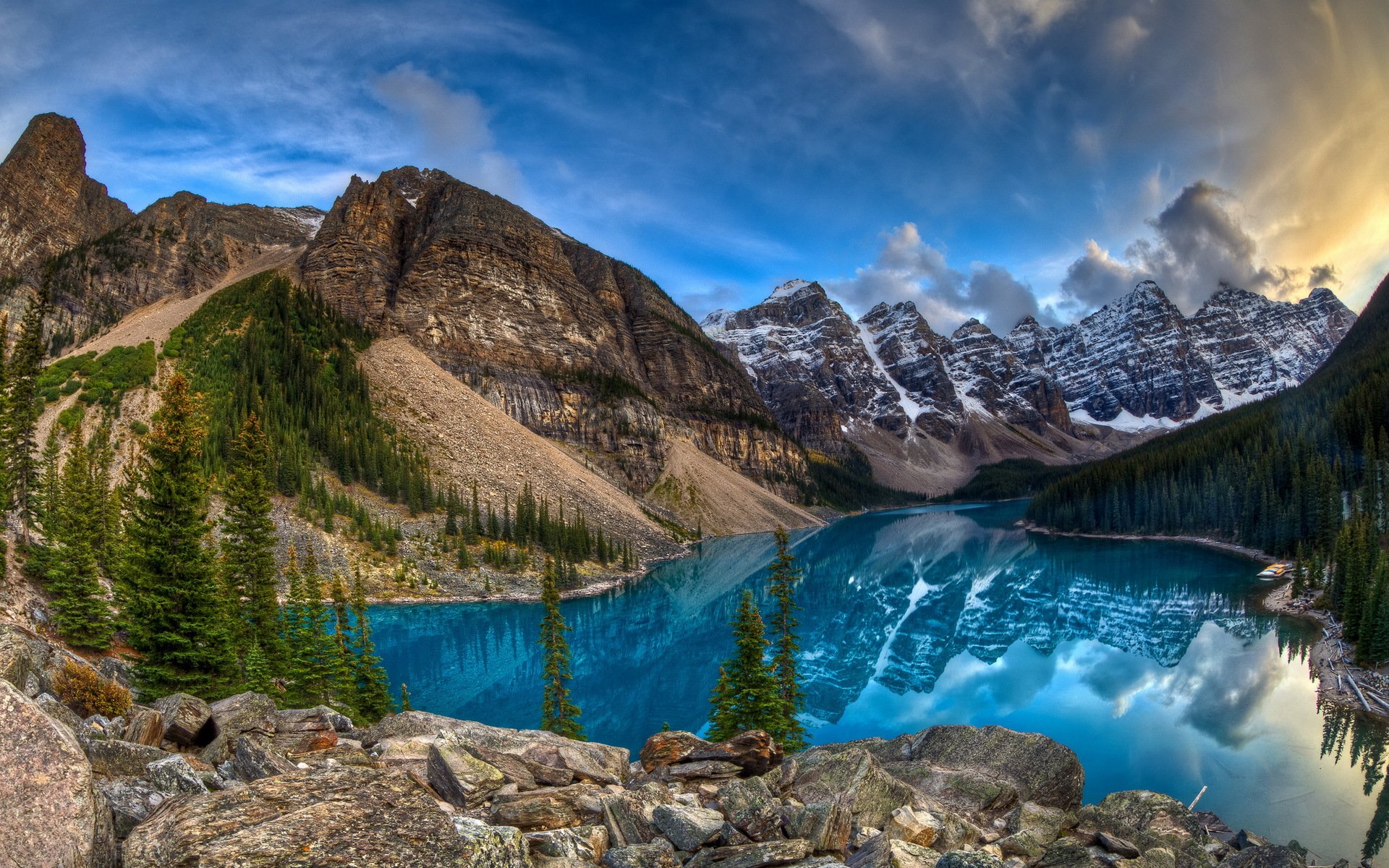 lake mountain sky landscape