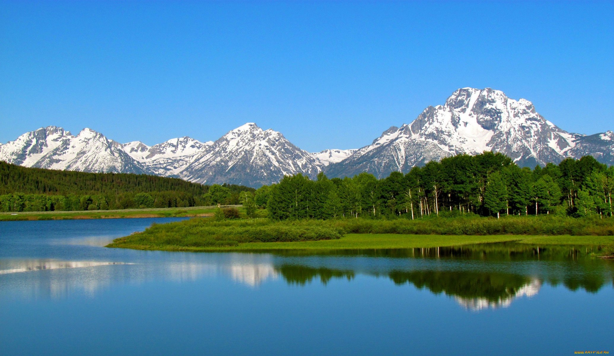 cielo montañas nieve bosque árboles lago