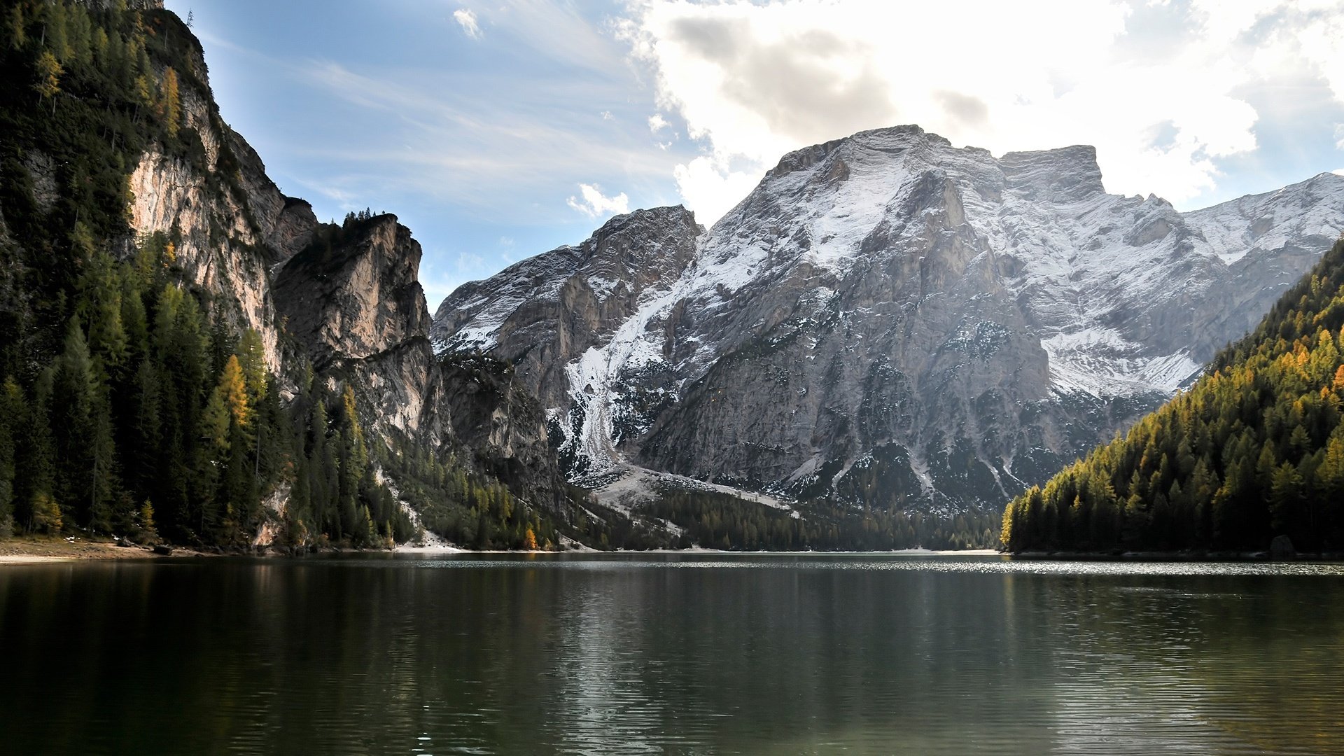 paysage montagnes épinette eau nature