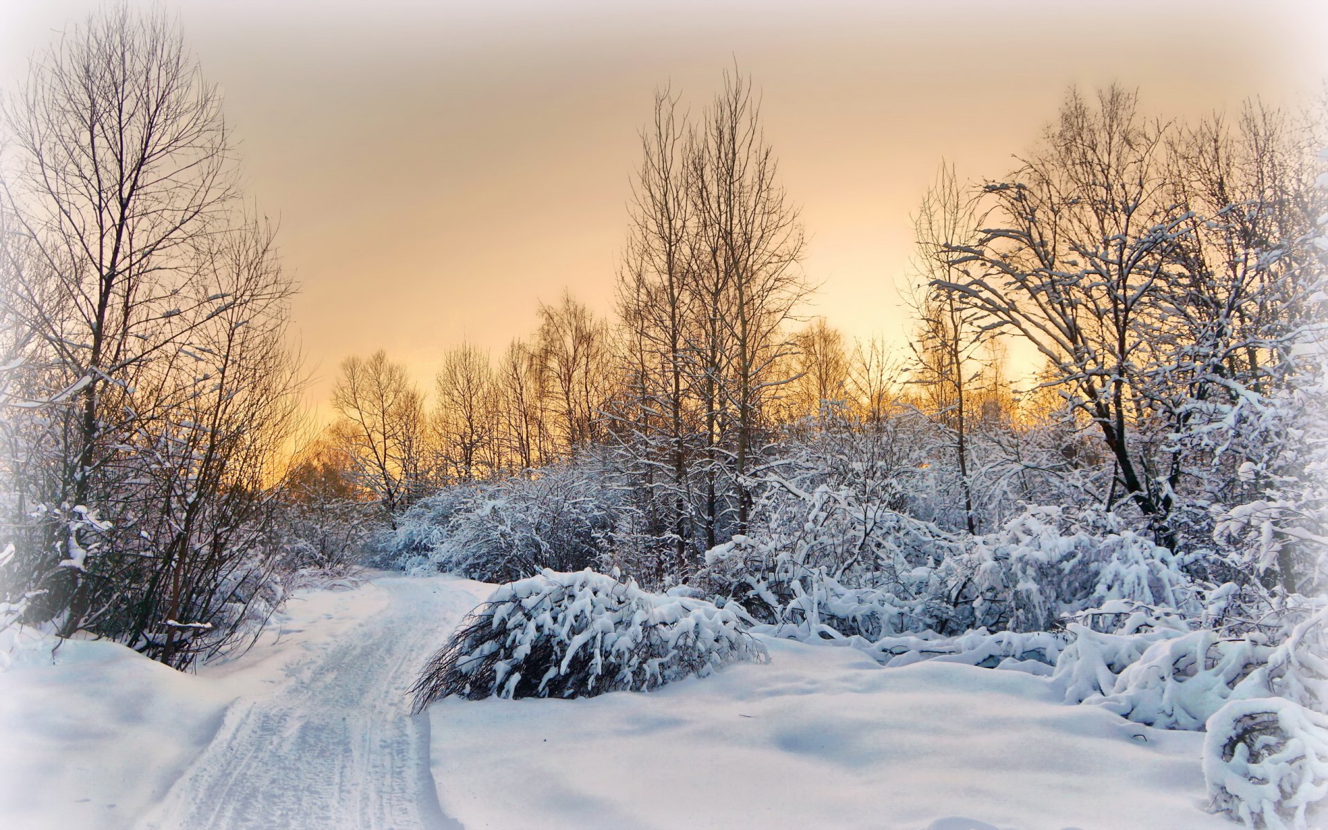 soir village route coucher de soleil hiver paysage banlieue neige