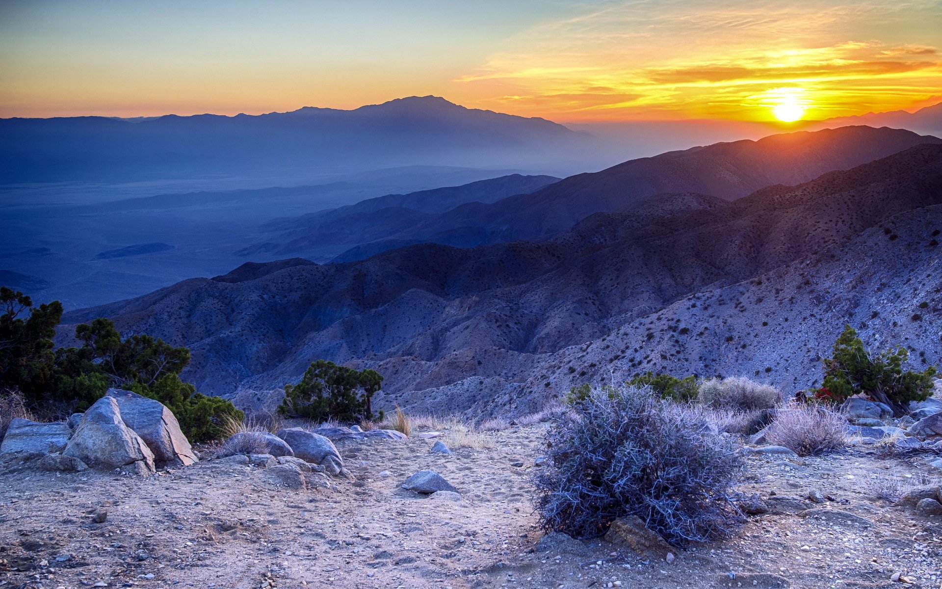 sonnenuntergang berge landschaft
