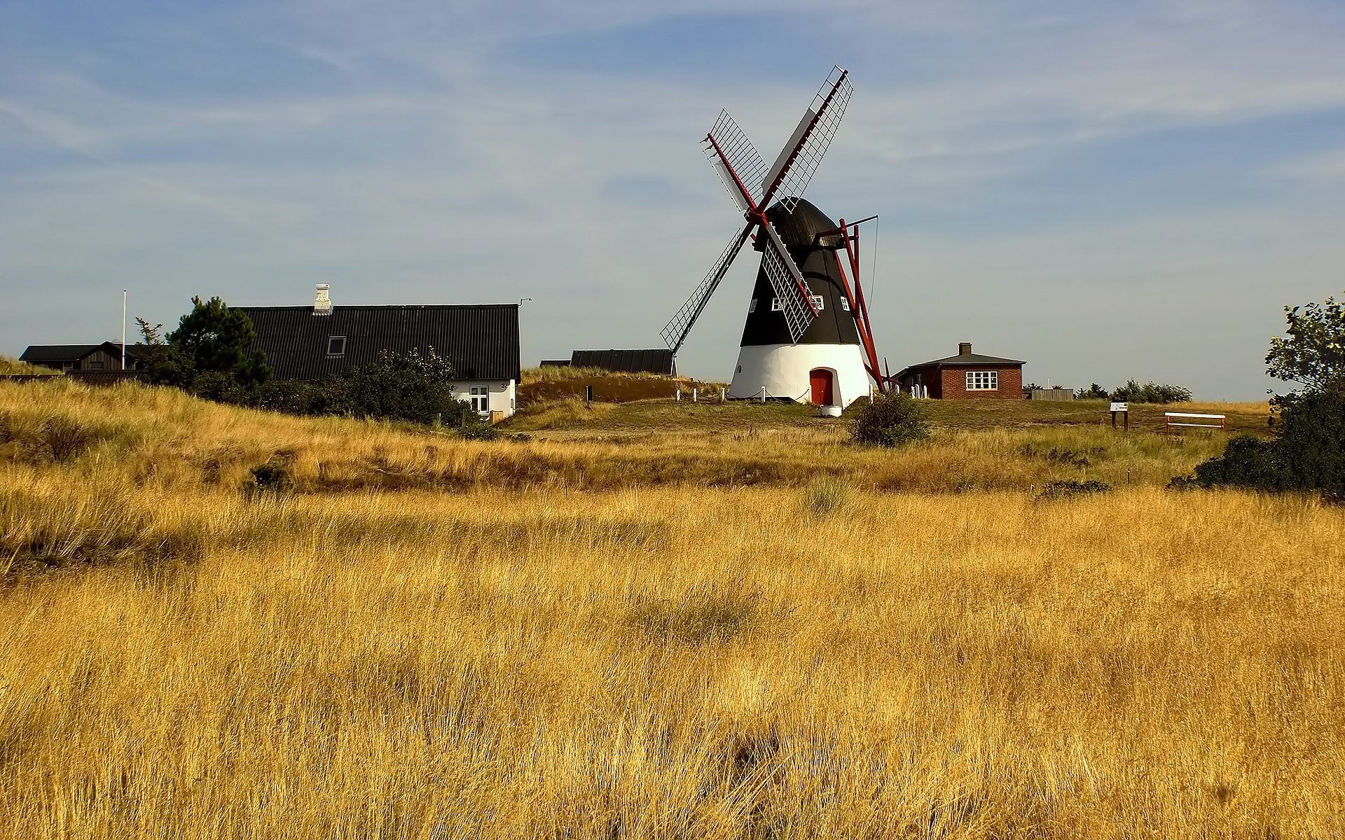 mühle haus dorf dorf gras heu wiese