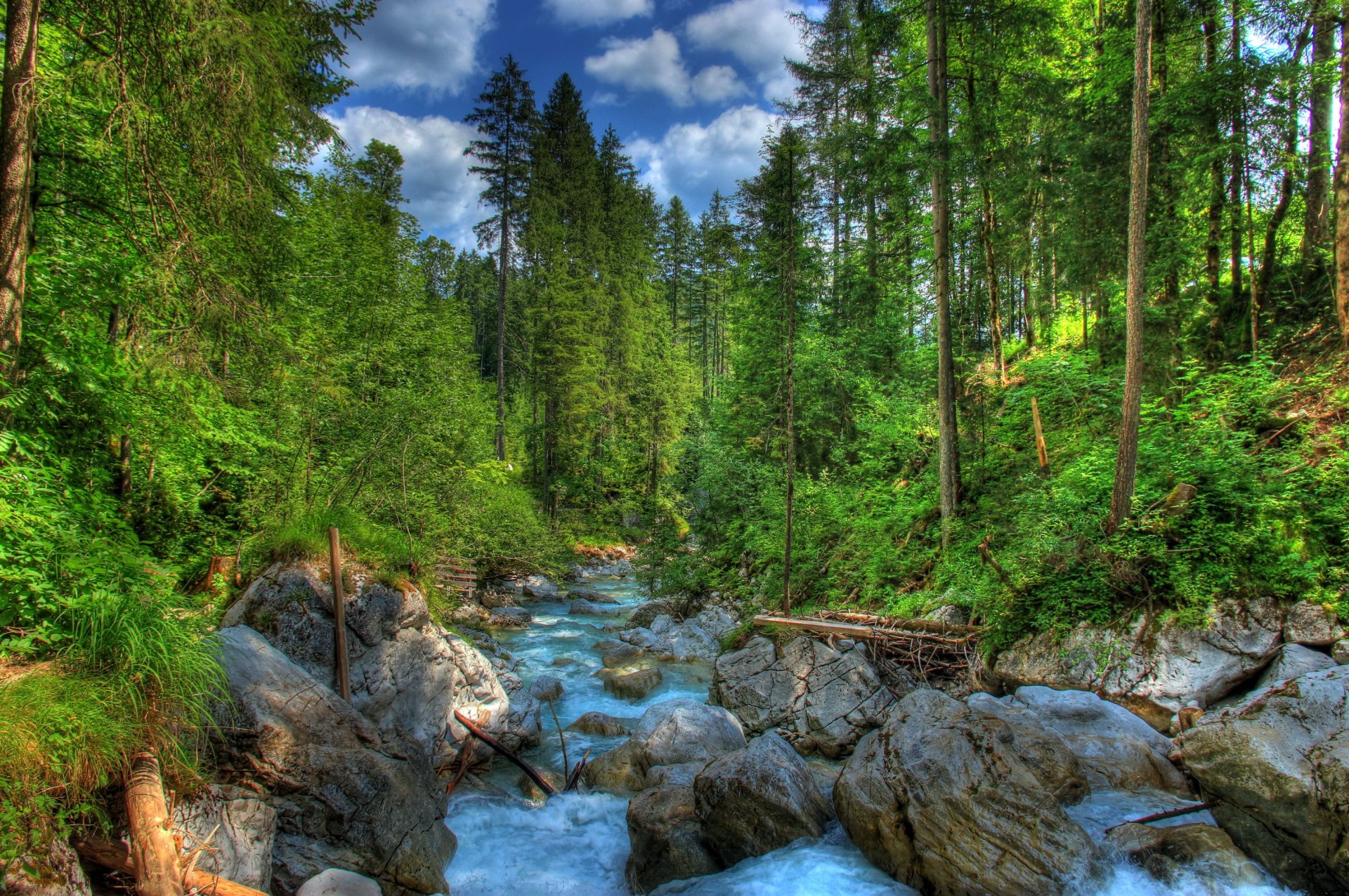 las niemcy kamienie rzeka krajobraz ramsau bawaria hdr natura zdjęcia