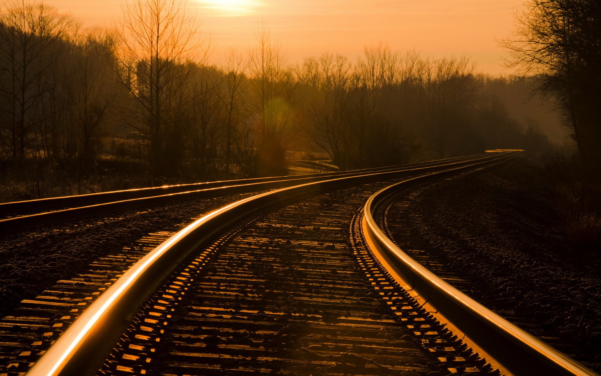 mañana ferrocarril paisaje