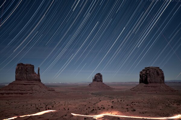 Star rain in the mountains