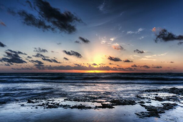 Alba in Messico sulla spiaggia di Akumal