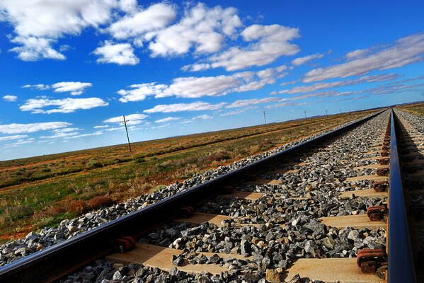 Railway. Rubble on the ground
