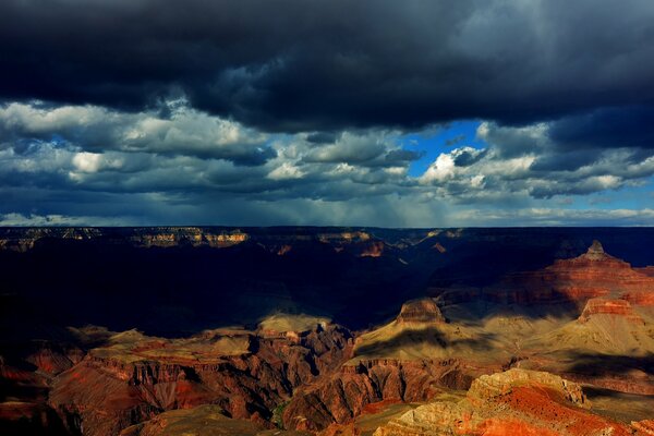 Thick clouds over the Grand Canyon