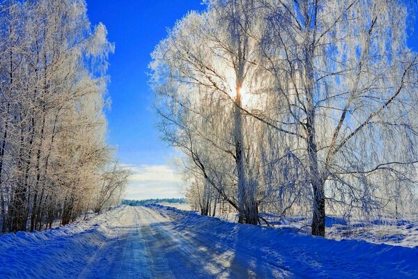 Funkelnde Winter-Azurblau