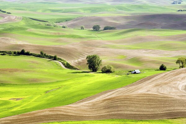 Maison dans les collines. Nature. Marge