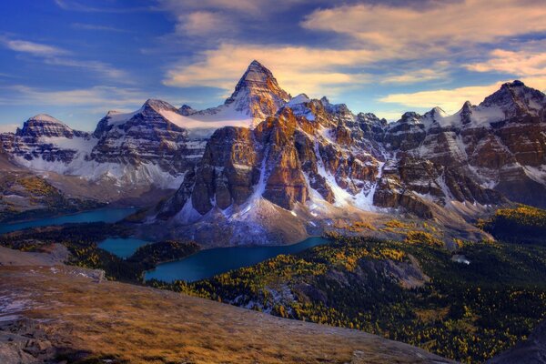 Canadian lakes in mountain forests