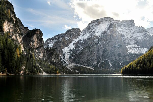 Nature landscape with water and mountains