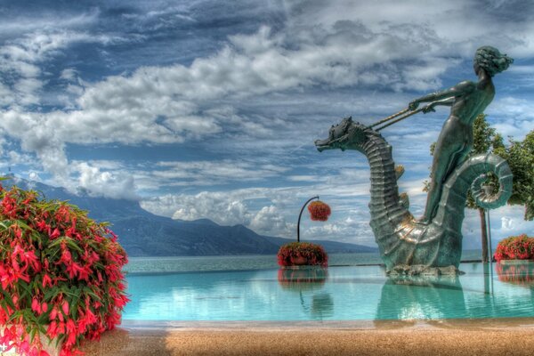 An unforgettable landscape can be observed on Lake Geneva in Switzerland